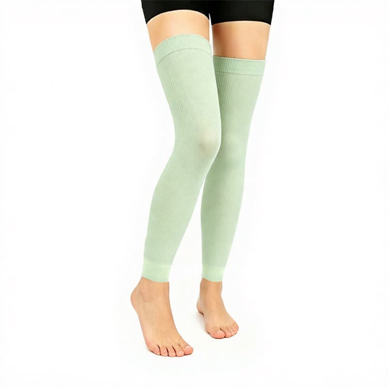 Manchons de compression à pois verts montants jusqu'aux cuisses (3 paires) - Vert clair - L/XL - image 2