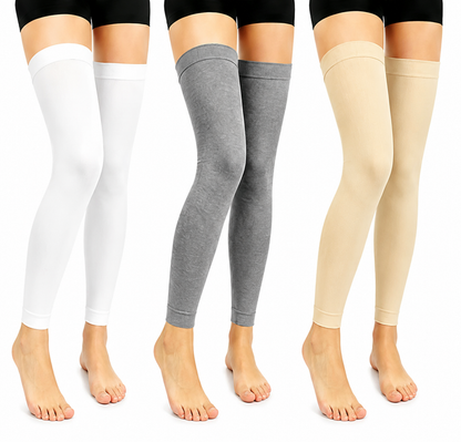 Manchons de compression hauts pour cuisses, couleur unie (3 paires) - Multicolore - L/XL - image 0