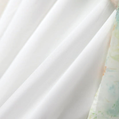 Robe longue d'été grande taille à col carré, bordure en dentelle et imprimé floral, manches bouffantes - image 6