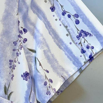 Robe maxi d'été grande taille à rayures florales et col mandarin - image 3
