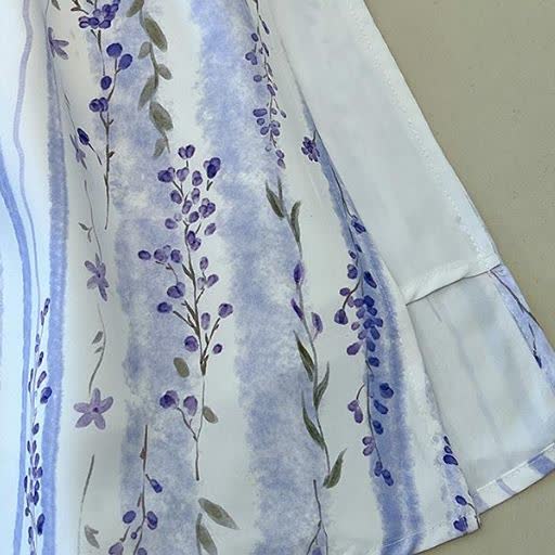 Robe maxi d'été grande taille à rayures florales et col mandarin - image 4