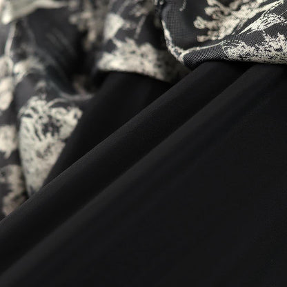 Ensemble robe nuisette midi fluide et transparente grande taille avec cardigan romantique transparent et jupe trapèze. - image 3
