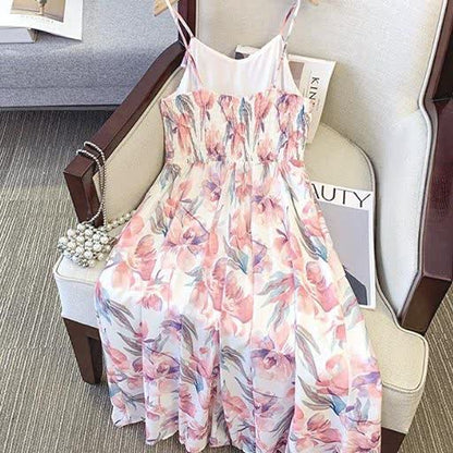 Ensemble robe d'été grande taille, cardigan transparent léger à fleurs et col en V, à volants et col V - image 6