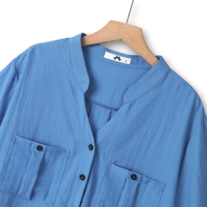 Blouse grande taille en bambou à boutons sur le devant - image 1