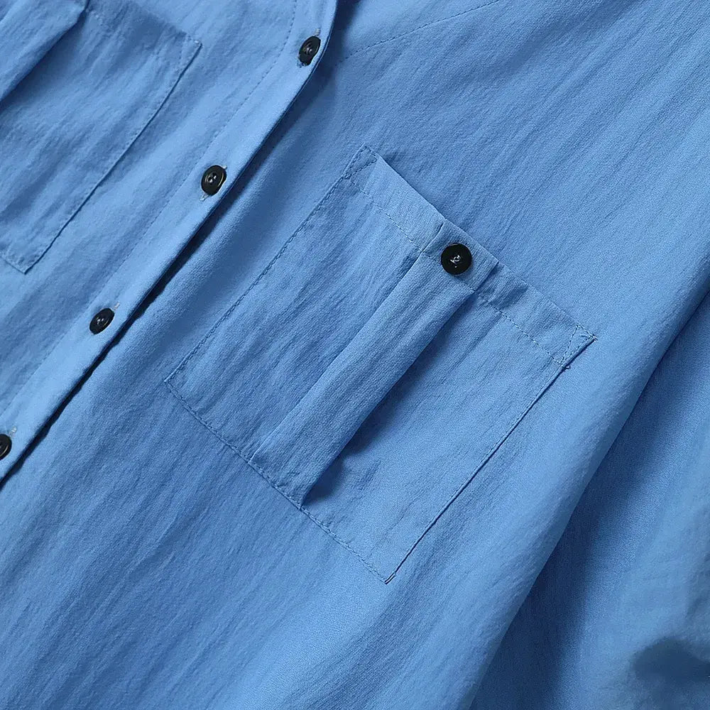 Blouse grande taille en bambou à boutons sur le devant - image 3