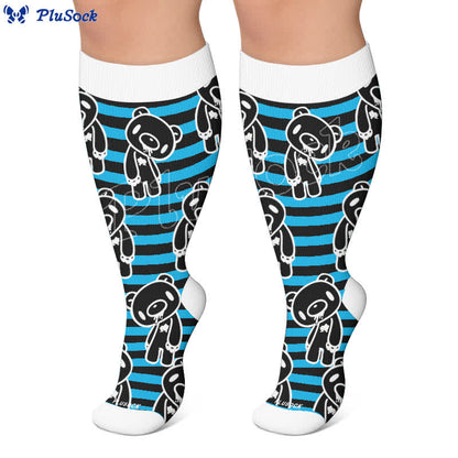 Chaussettes de compression grandes tailles à rayures rouges et tête de chauve-souris - image 6