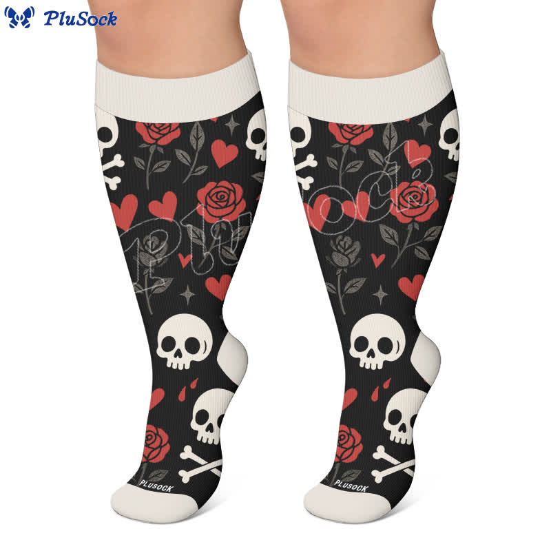 Chaussettes de compression grandes tailles à rayures rouges et tête de chauve-souris - image 5
