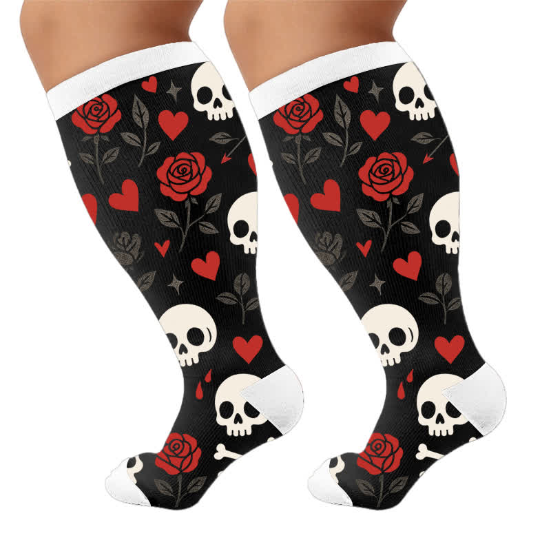 Chaussettes de compression grandes tailles à rayures rouges et tête de chauve-souris - image 9