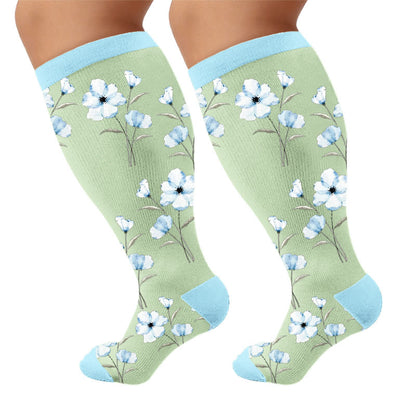 Chaussettes de compression à motif floral Doodle grande taille - image 9