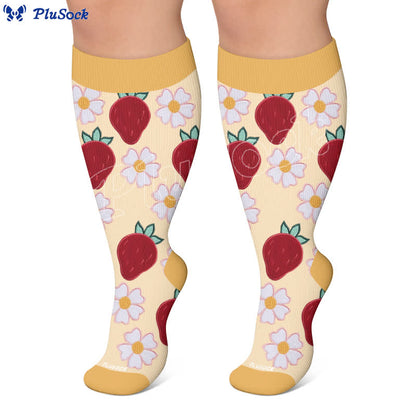 Chaussettes de compression grandes tailles à la fraise et à la marguerite - image 6