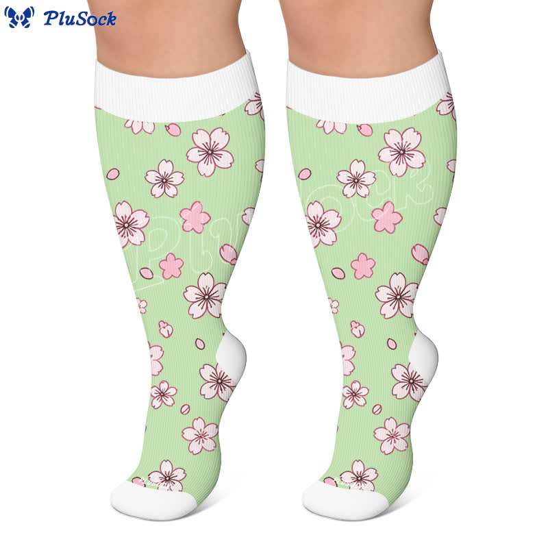 Chaussettes de compression grandes tailles à la fraise et à la marguerite - image 5