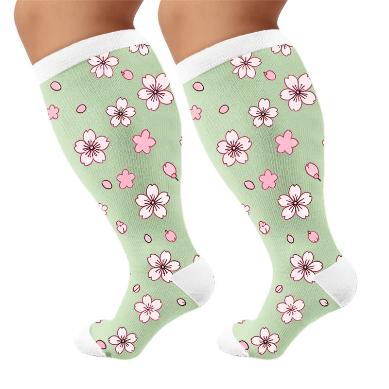 Chaussettes de compression grandes tailles à la fraise et à la marguerite - image 9