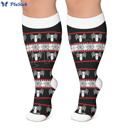 Chaussettes de compression grandes tailles Halloween araignée - image 4