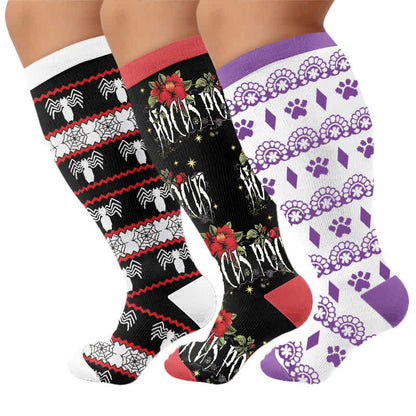 Chaussettes de compression grandes tailles Halloween araignée - image 7