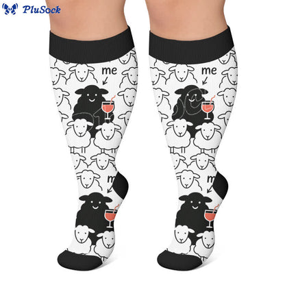 Chaussettes de compression grandes tailles en forme de mouton - image 4