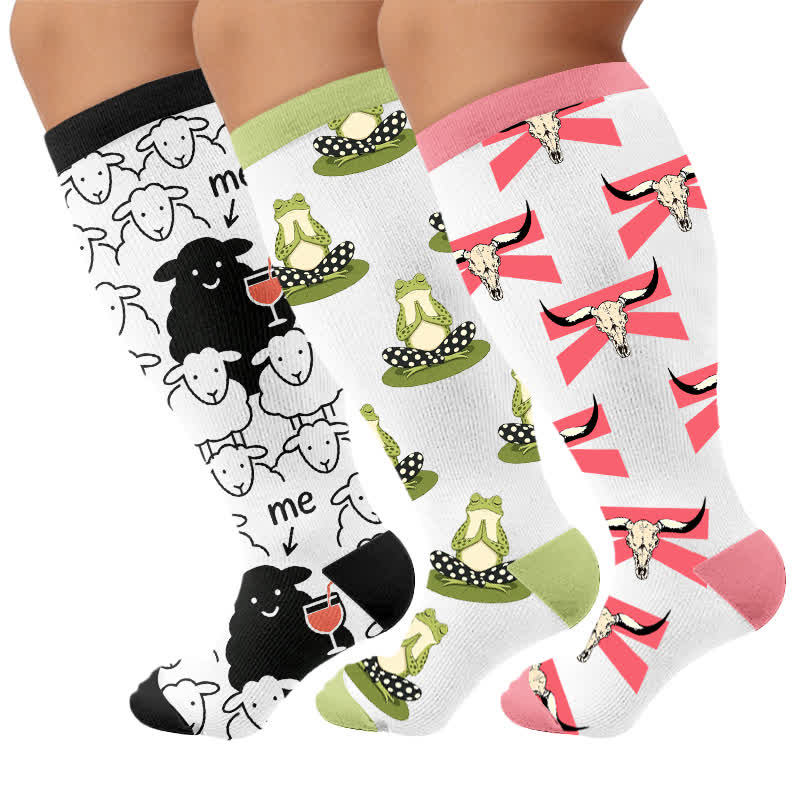 Chaussettes de compression grandes tailles en forme de mouton - image 7