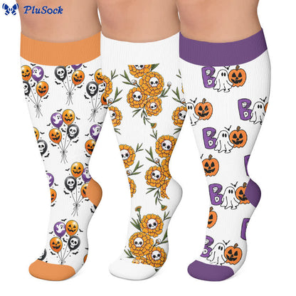 Chaussettes de compression grandes tailles à motif ballon effrayant - image 0