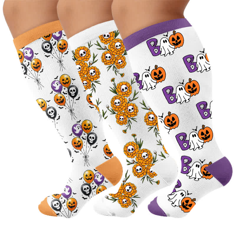 Chaussettes de compression grandes tailles à motif ballon effrayant - image 7