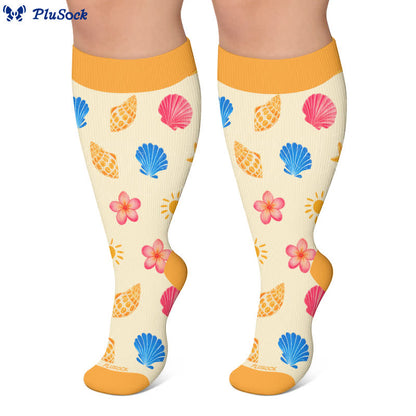 Chaussettes de compression grandes tailles à imprimé cerise et pamplemousse - image 10
