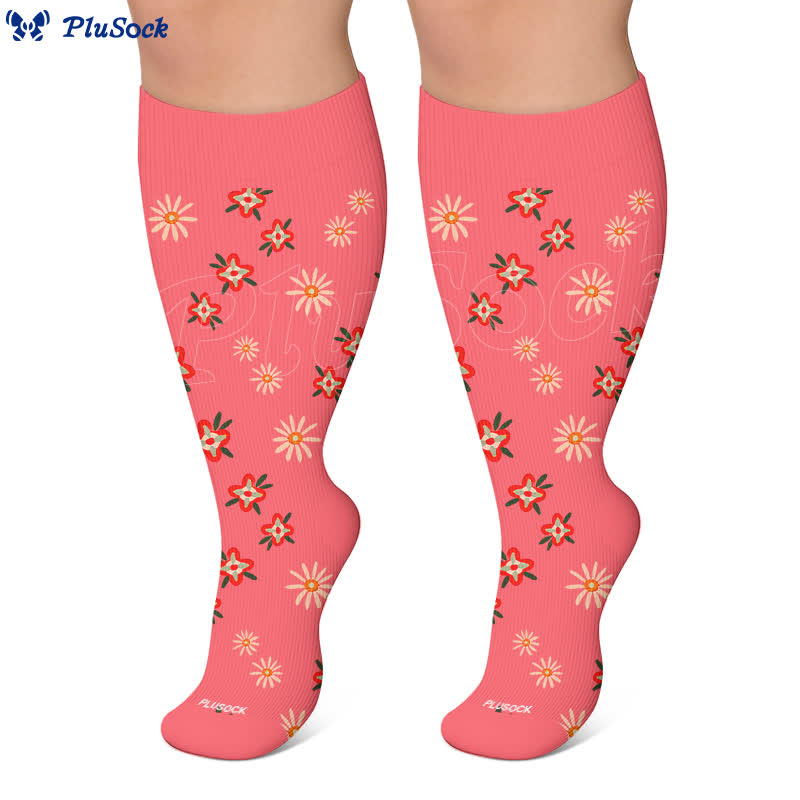 Chaussettes de compression à motif floral grande taille - image 8