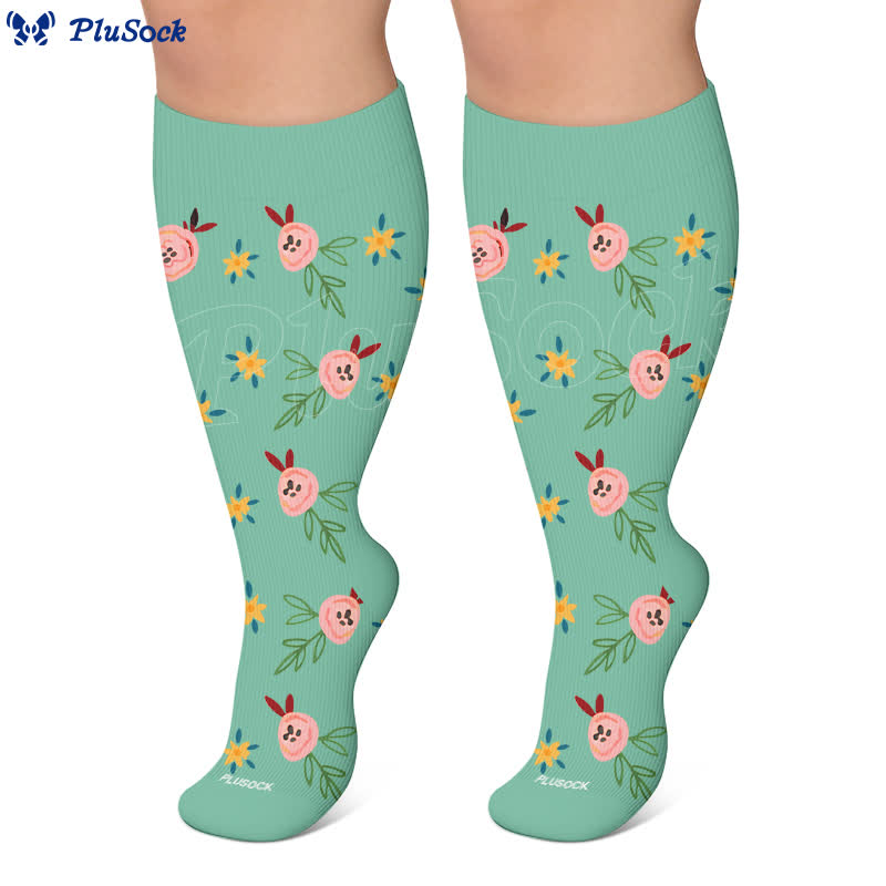 Chaussettes de compression à motif floral grande taille - image 6