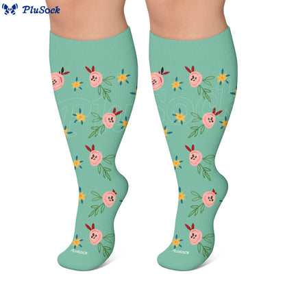 Chaussettes de compression à motif floral grande taille - image 6