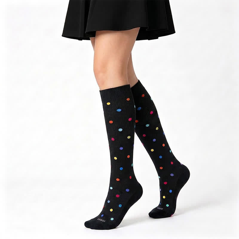 Chaussettes de compression à pois (3 paires) - image 1