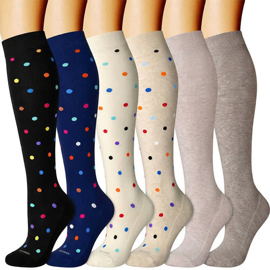 Chaussettes de compression à pois (3 paires) - image 0