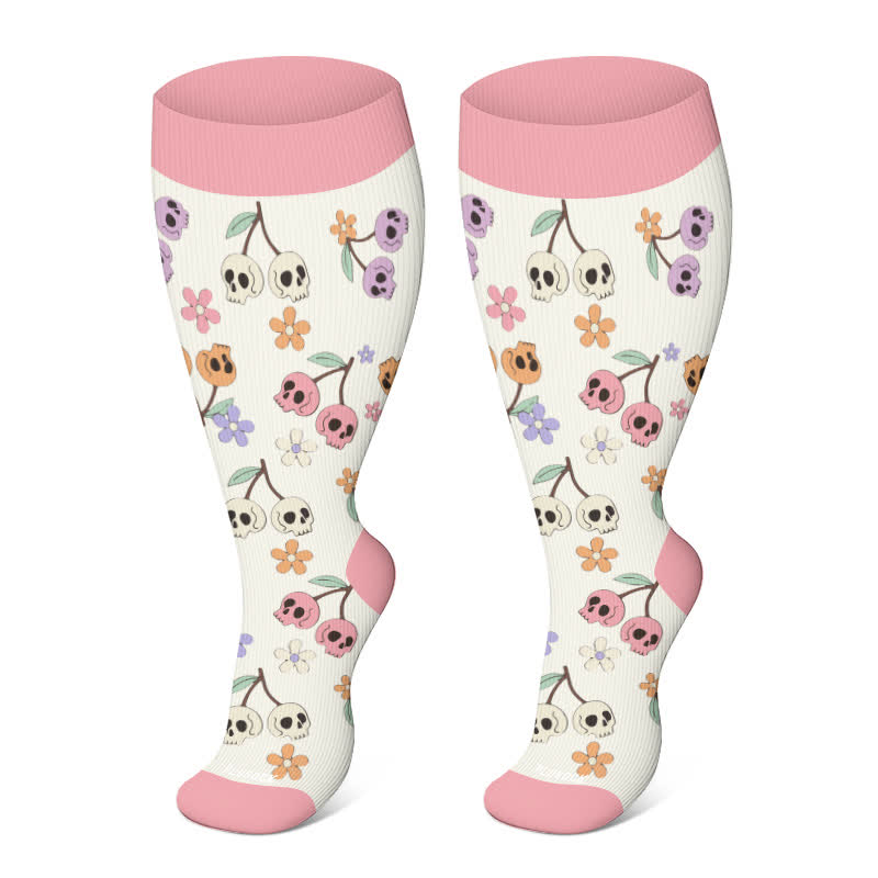 Chaussettes de compression grande taille série Halloween Ghost - Rose - 4XL - image 14