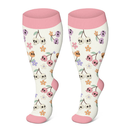 Chaussettes de compression grande taille série Halloween Ghost - Rose - 4XL - image 14