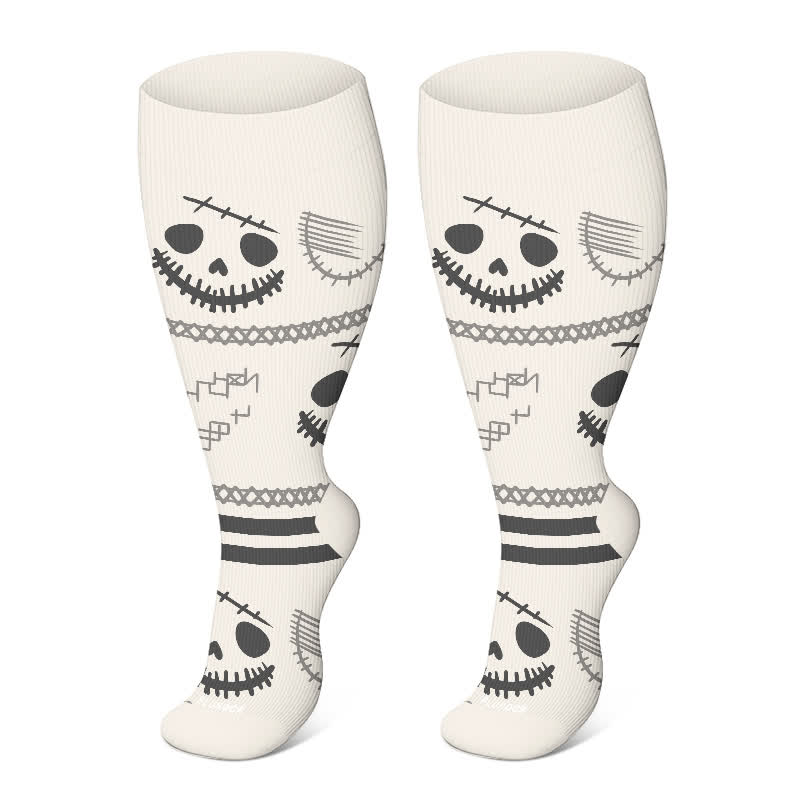 Chaussettes de compression grande taille série Halloween Ghost - Beige - 4XL - image 17