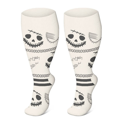 Chaussettes de compression grande taille série Halloween Ghost - Beige - 4XL - image 17