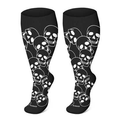Chaussettes de compression grande taille série Halloween Ghost - Noir-D - 4XL - image 22