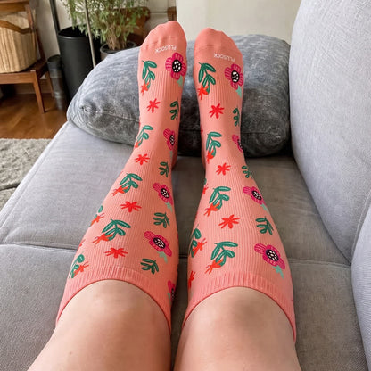 Chaussettes de compression fleuries grande taille pour la plage - image 2