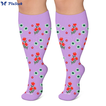 Chaussettes de compression fleuries grande taille pour la plage - image 10