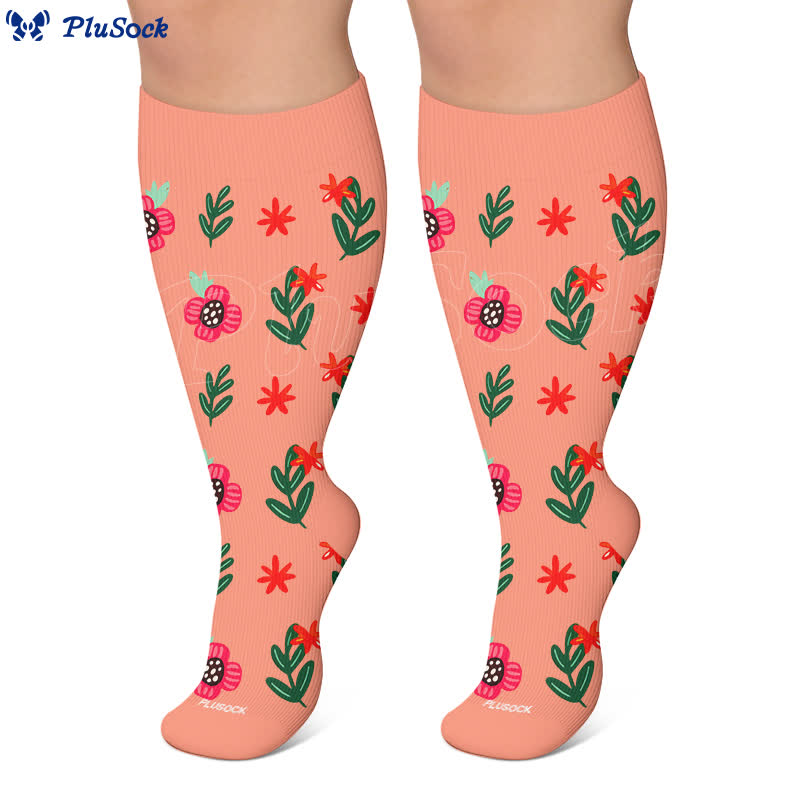 Chaussettes de compression fleuries grande taille pour la plage - image 6