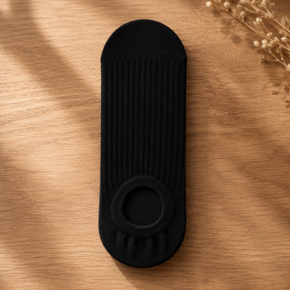 Chaussettes invisibles côtelées et respirantes (4 paires) - Noir - EU36-40(US3-7) - image 6