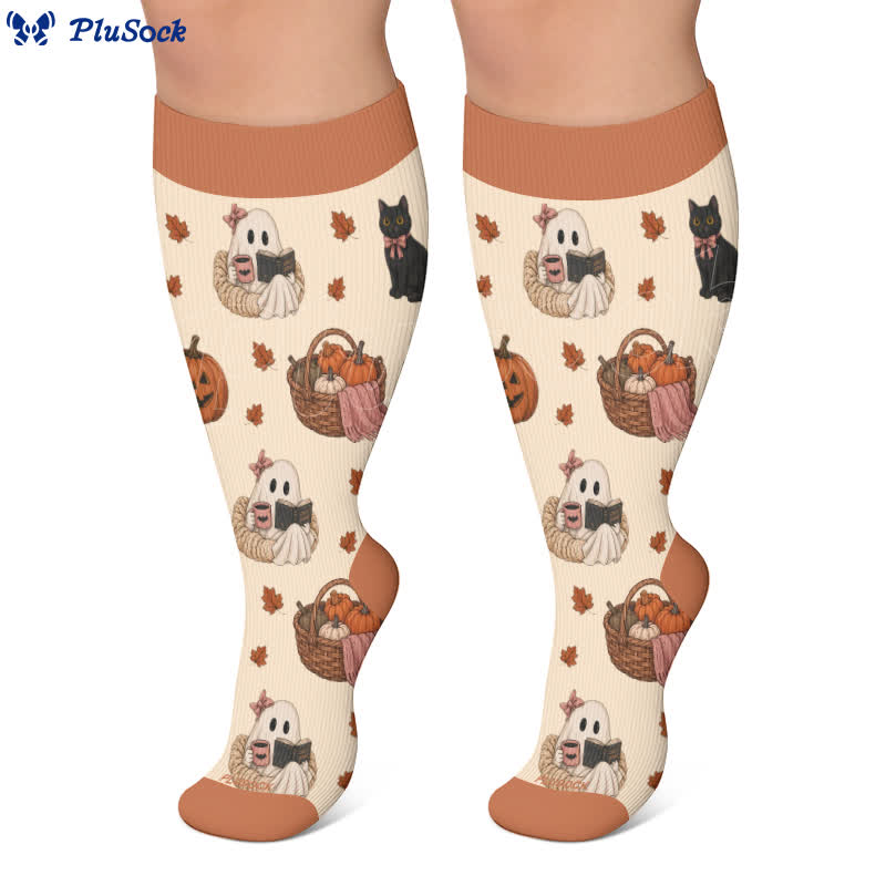 Chaussettes de compression grandes tailles « Contes d'automne fantomatiques » - image 7