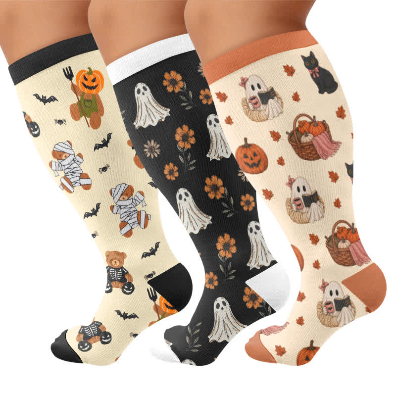 Chaussettes de compression grandes tailles « Contes d'automne fantomatiques » - image 4