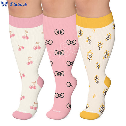 Chaussettes de compression à nœud cerise grande taille - image 0