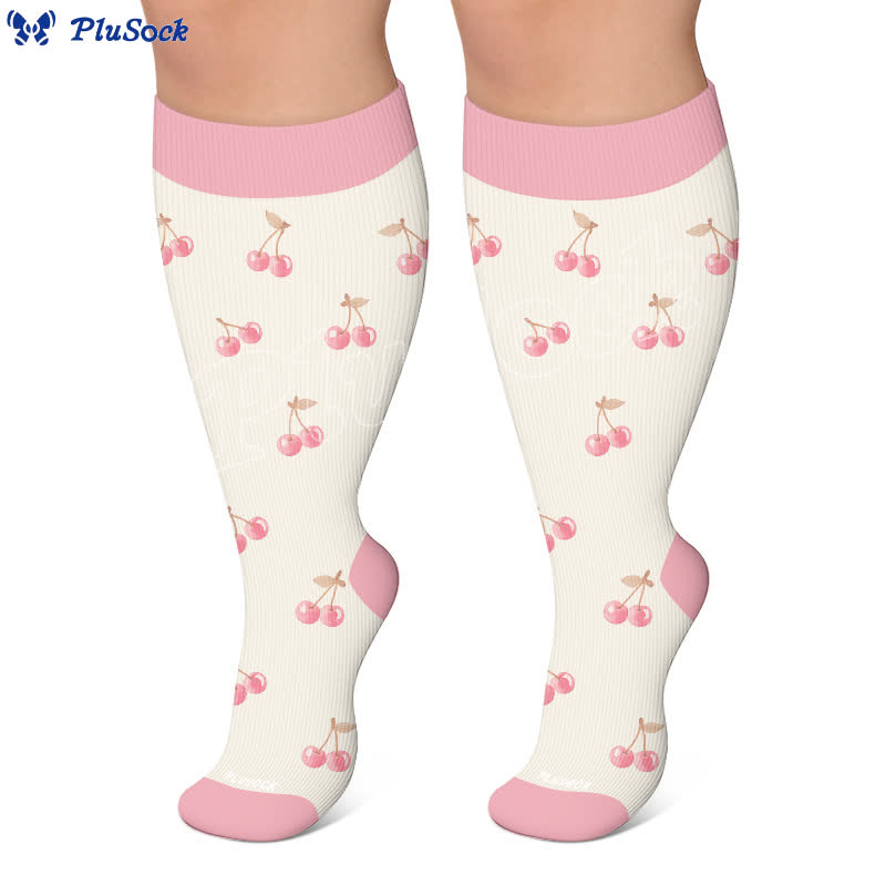 Chaussettes de compression à nœud cerise grande taille - image 10