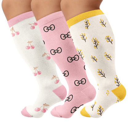Chaussettes de compression à nœud cerise grande taille - image 4