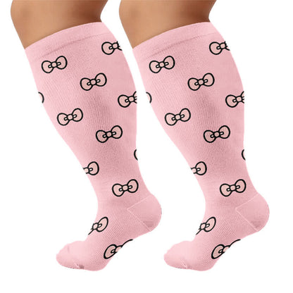Chaussettes de compression à nœud cerise grande taille - Rose - 4XL - image 7