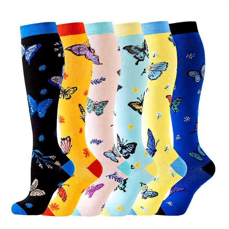 Chaussettes de compression Butterfly Series (6 paires) - Multicolore - S/M - image 1