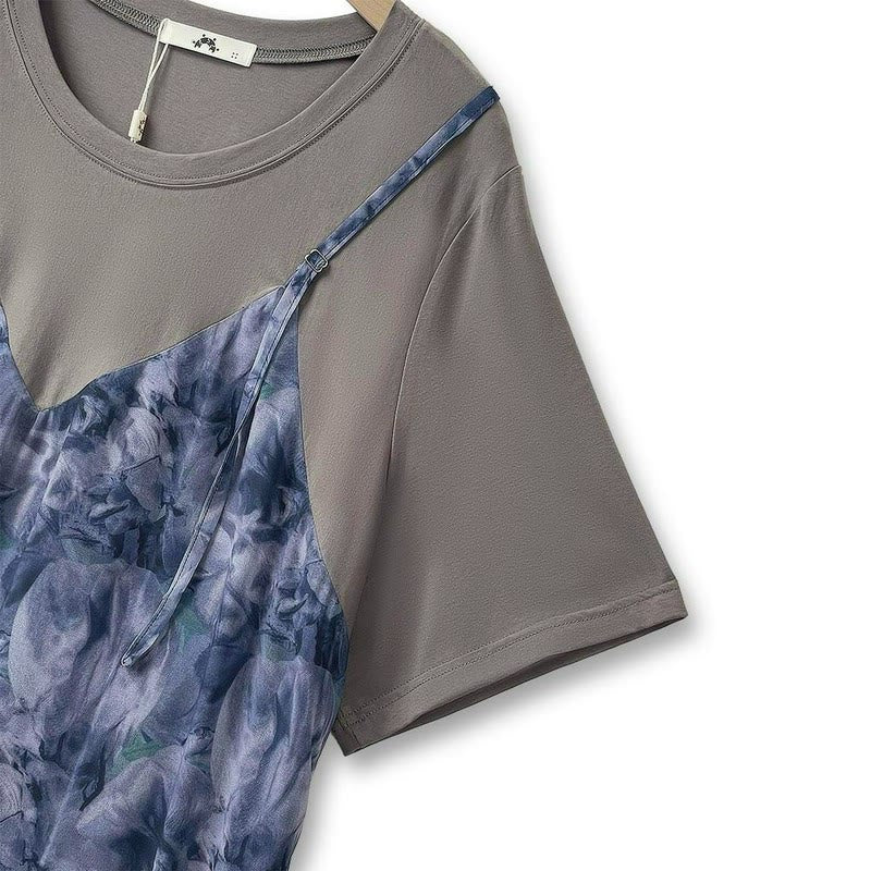 Robe maxi décontractée à volants effet marbre - image 2