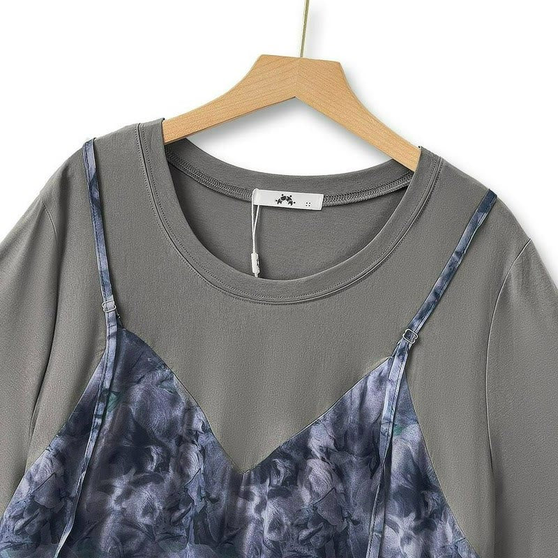 Robe maxi décontractée à volants effet marbre - image 4
