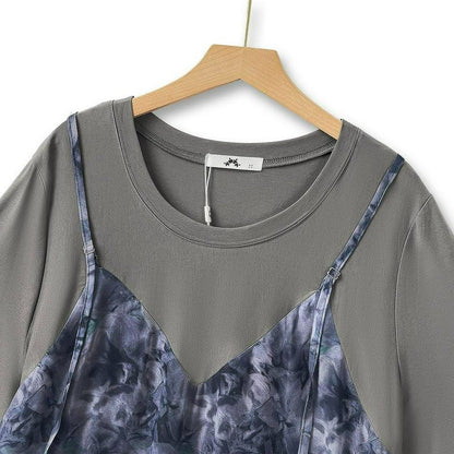 Robe maxi décontractée à volants effet marbre - image 4