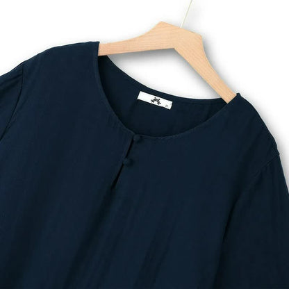 Robe midi fluide à col boutonné - image 3