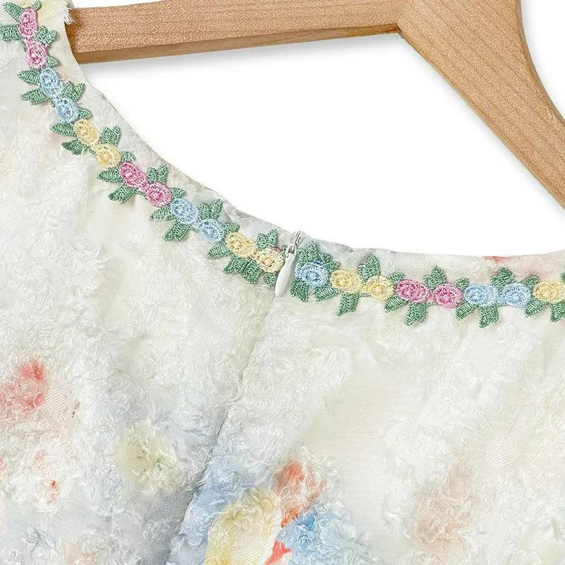 Robe maxi romantique à fleurs jacquard - image 2