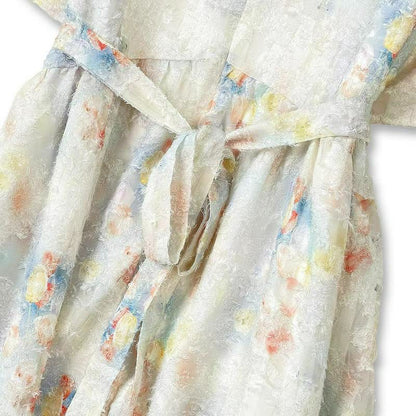 Robe maxi romantique à fleurs jacquard - image 4